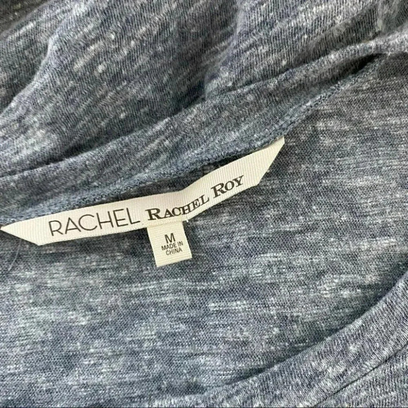 Rachel Roy M marbled blue ruffle trim crop tee - Picture 5 of 6